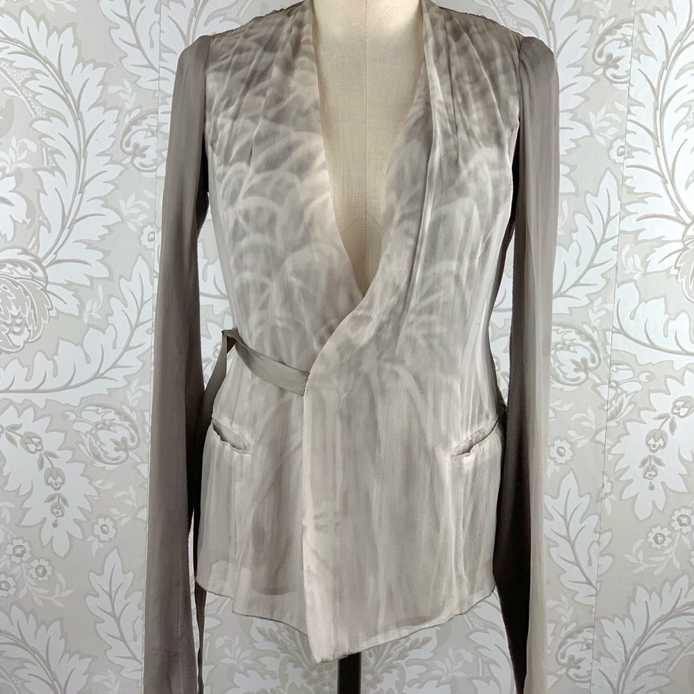 Rick Owens Silk Sheer Wrap Blazer size 42
